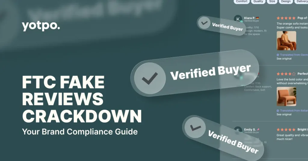 E-commerce compliance dashboard showing review manipulation warnings, recent complaint patterns, and seller account-health metrics.